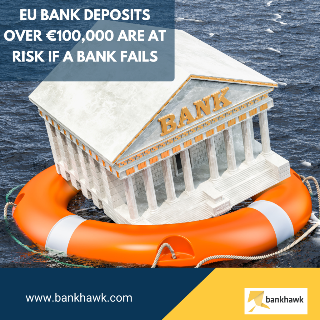 EU Bank Deposits over €100,000 at Risk if a Bank Fails